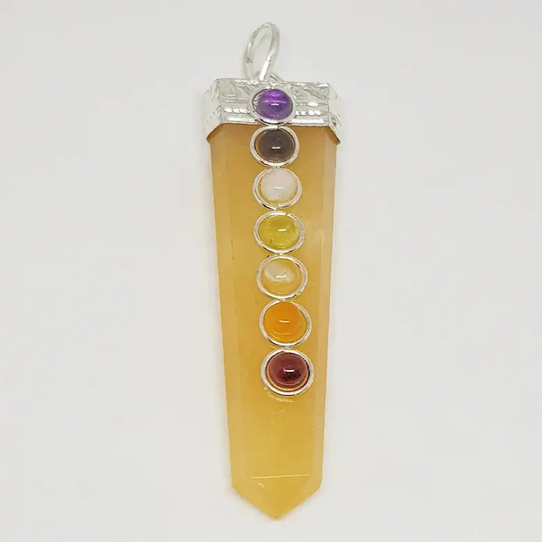 Yellow Aventurine 7 Chakra Pencil Pendant