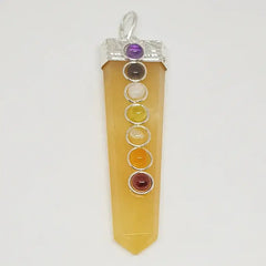 Yellow Aventurine 7 Chakra Pencil Pendant