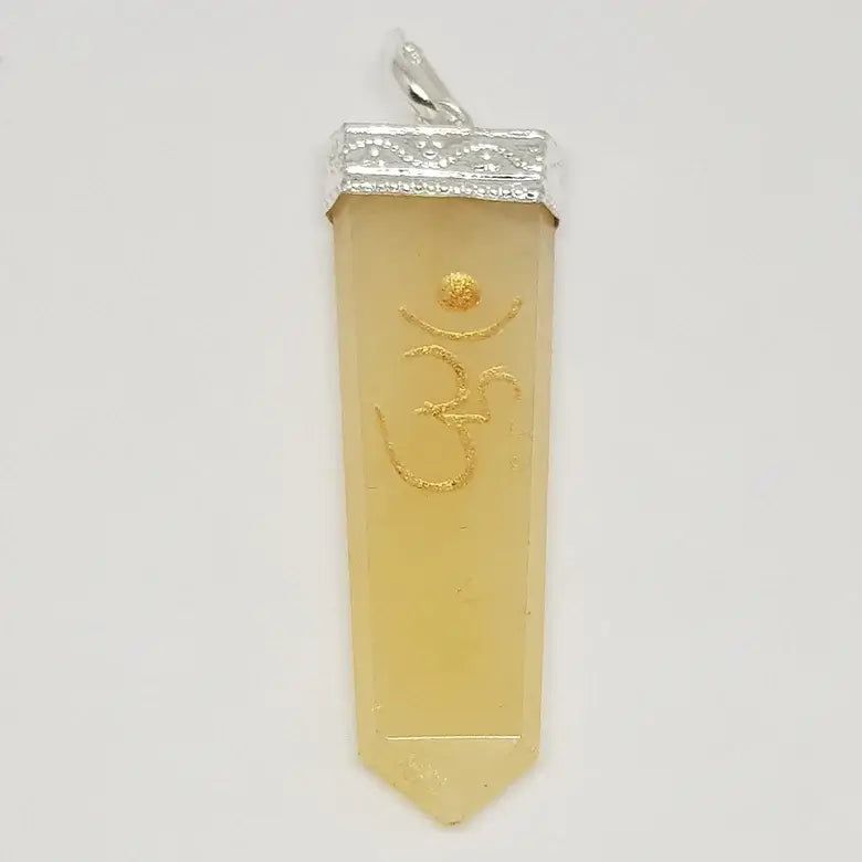 Yellow Aventurine Om Pencil Pendant
